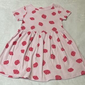 Cat & Jack Pink Strawberry Print Kids Dress